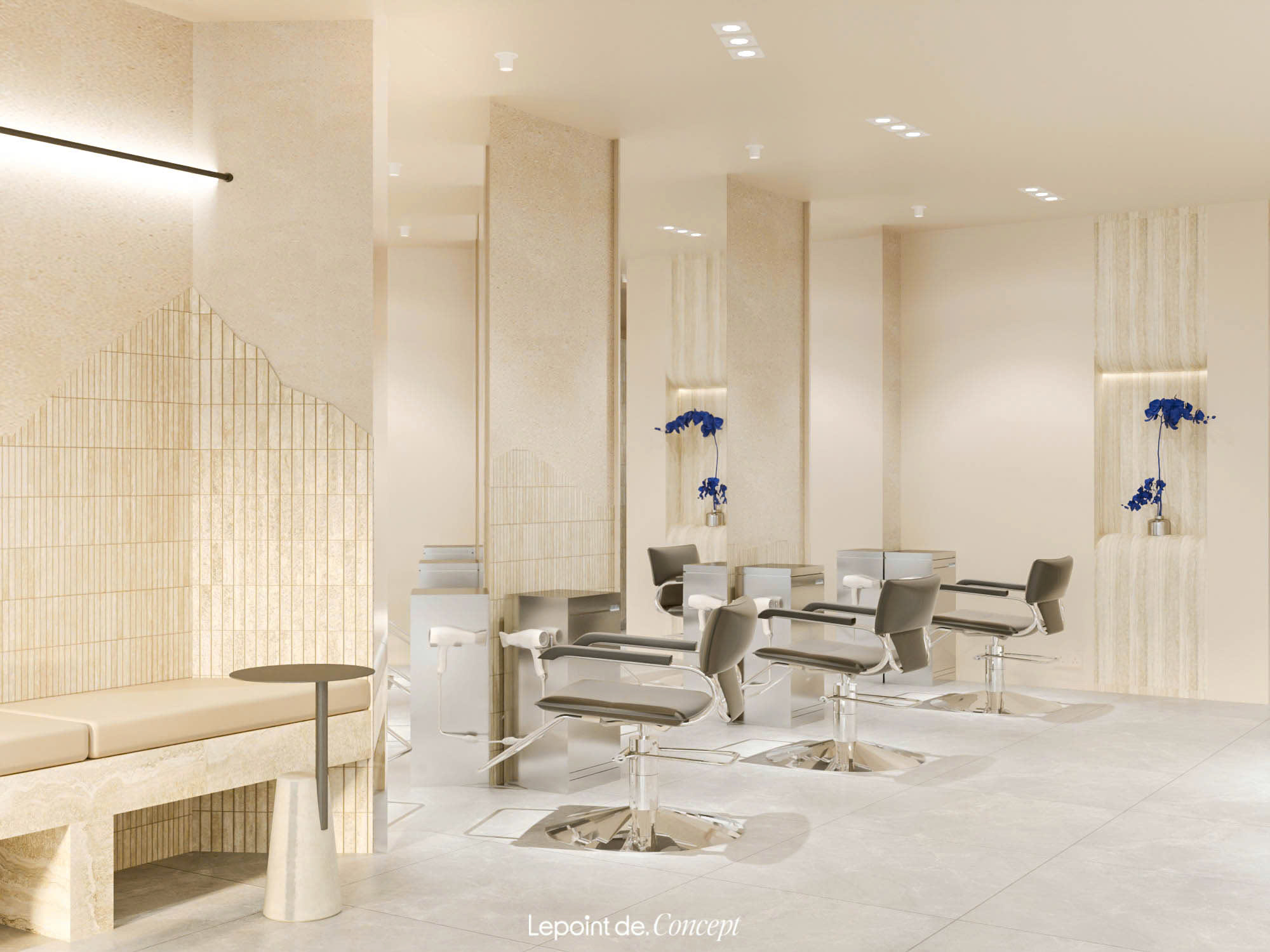 Không gian phục vụ các dịch vụ uốn, nhuộm và chăm sóc tóc tại salon mới thuộc hệ thống ZIO HAIR