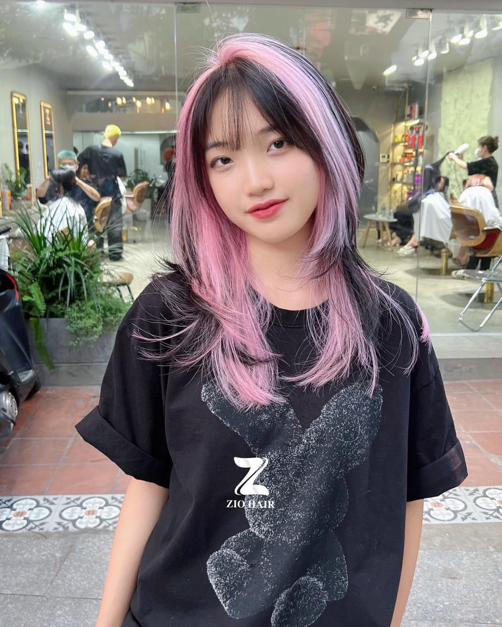 Hush Cut Layer mái Pháp kết hợp Highlight / Hidden Dye